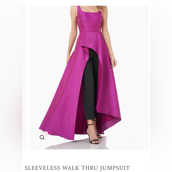 NWT SOLD OUT HTF Kay Unger cerise walk through jumpsuit - Picture 6 of 10